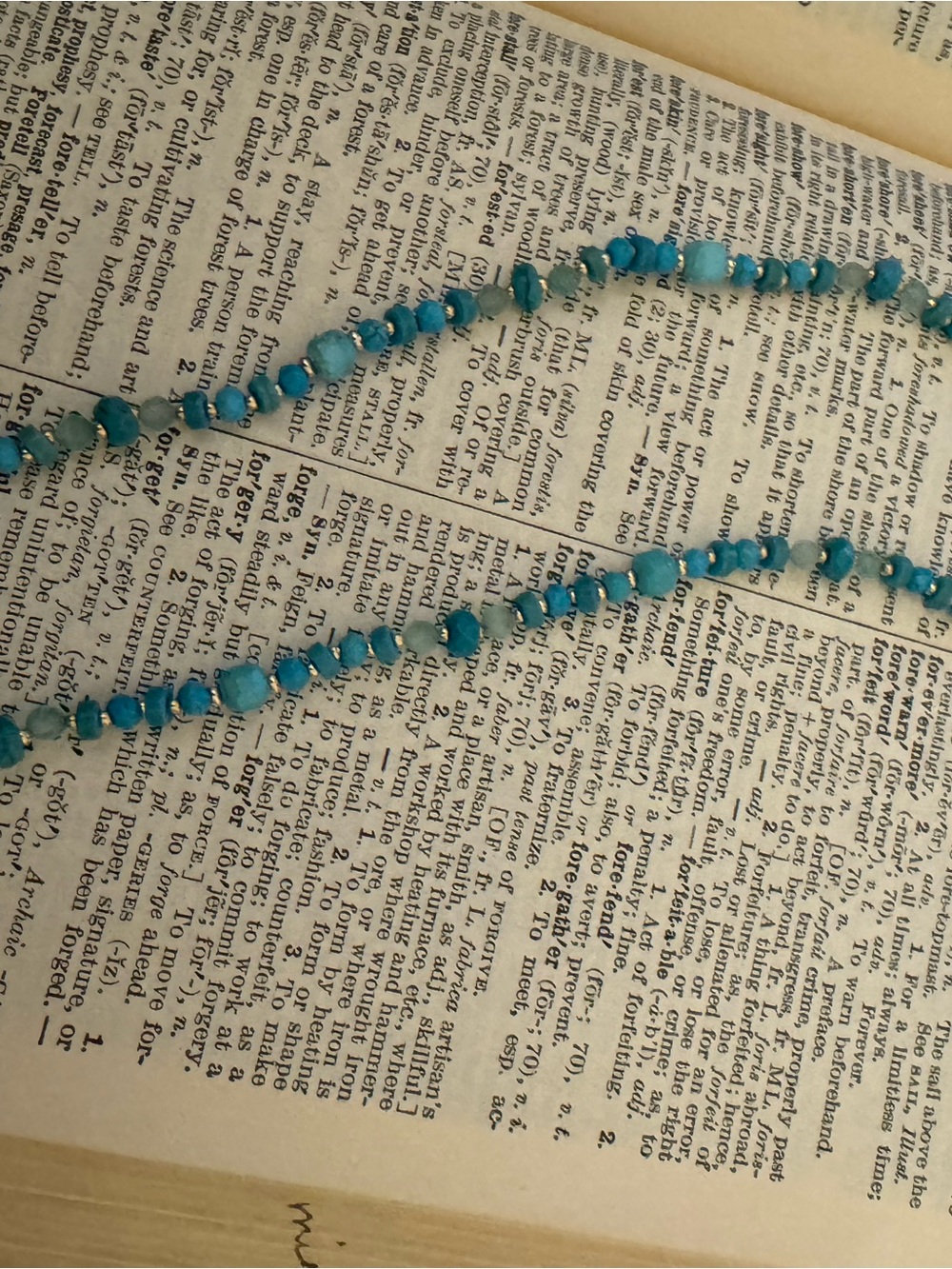 Nordstrom Turquoise Beaded Long Necklace with Silver Spacers